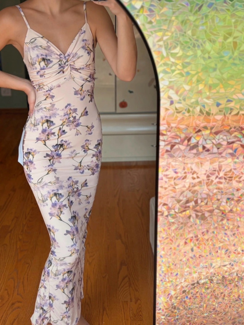 Club L London Lavender Floral Maxi Dress